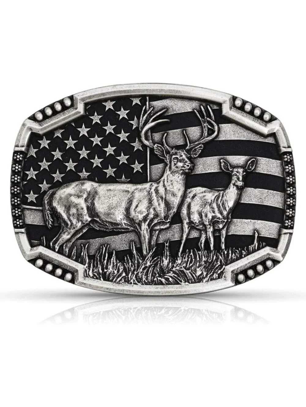 Western Attitude Belt Buckle - Montana Flag Series, Unique Cowboy Accessory